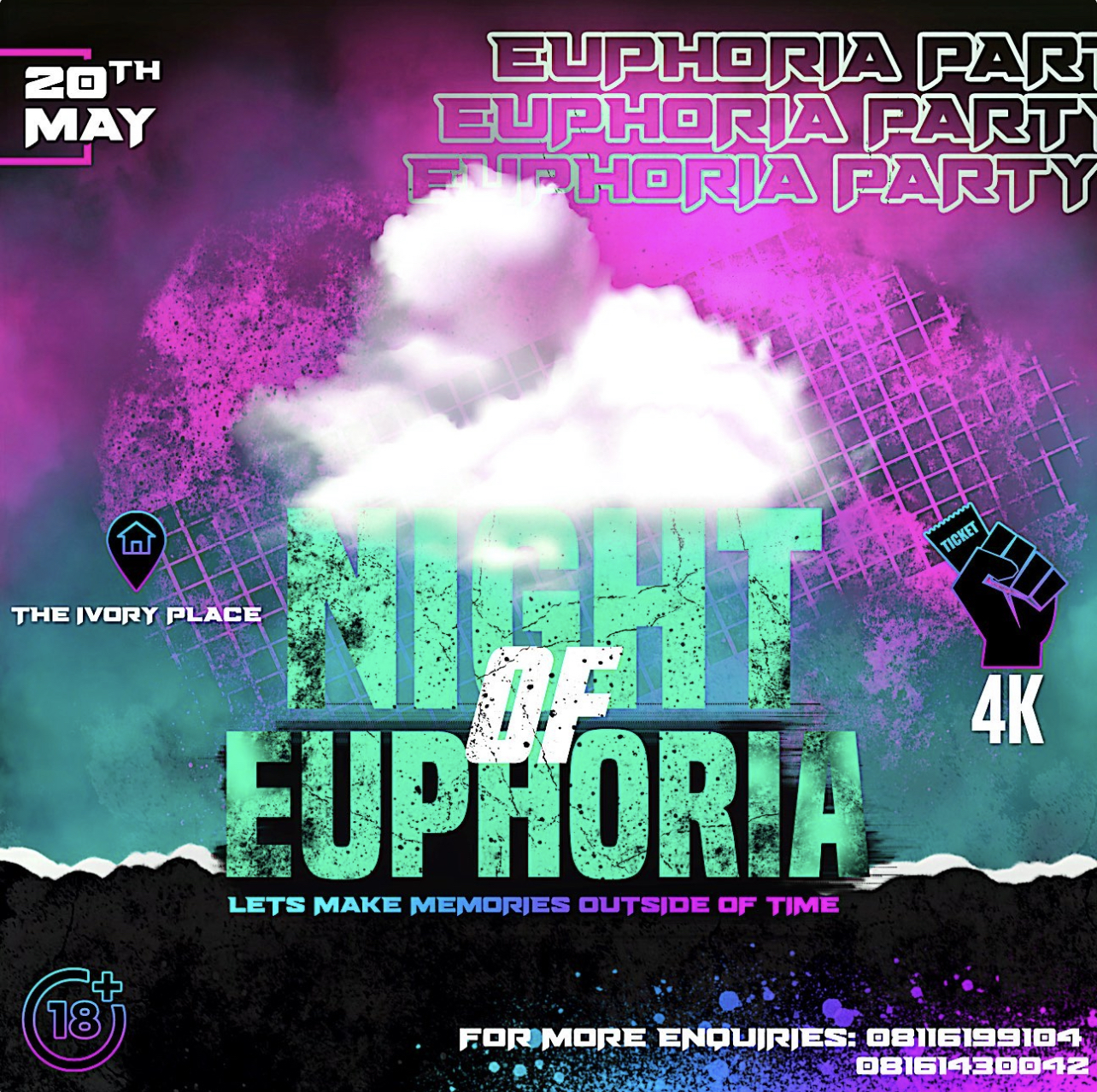 Night Of Euphoria Post free event in Nigeria using tickethub.ng, buy and sell tickets to event