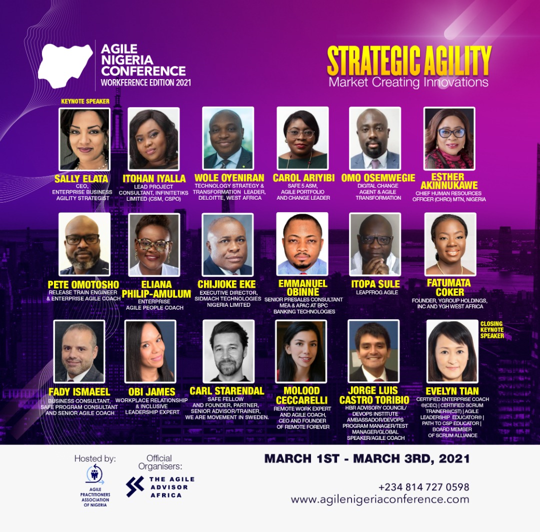 Get tickets to MEET OUR SPEAKERS FOR THE NEXT AGILE NIGERIA CONFERENCE