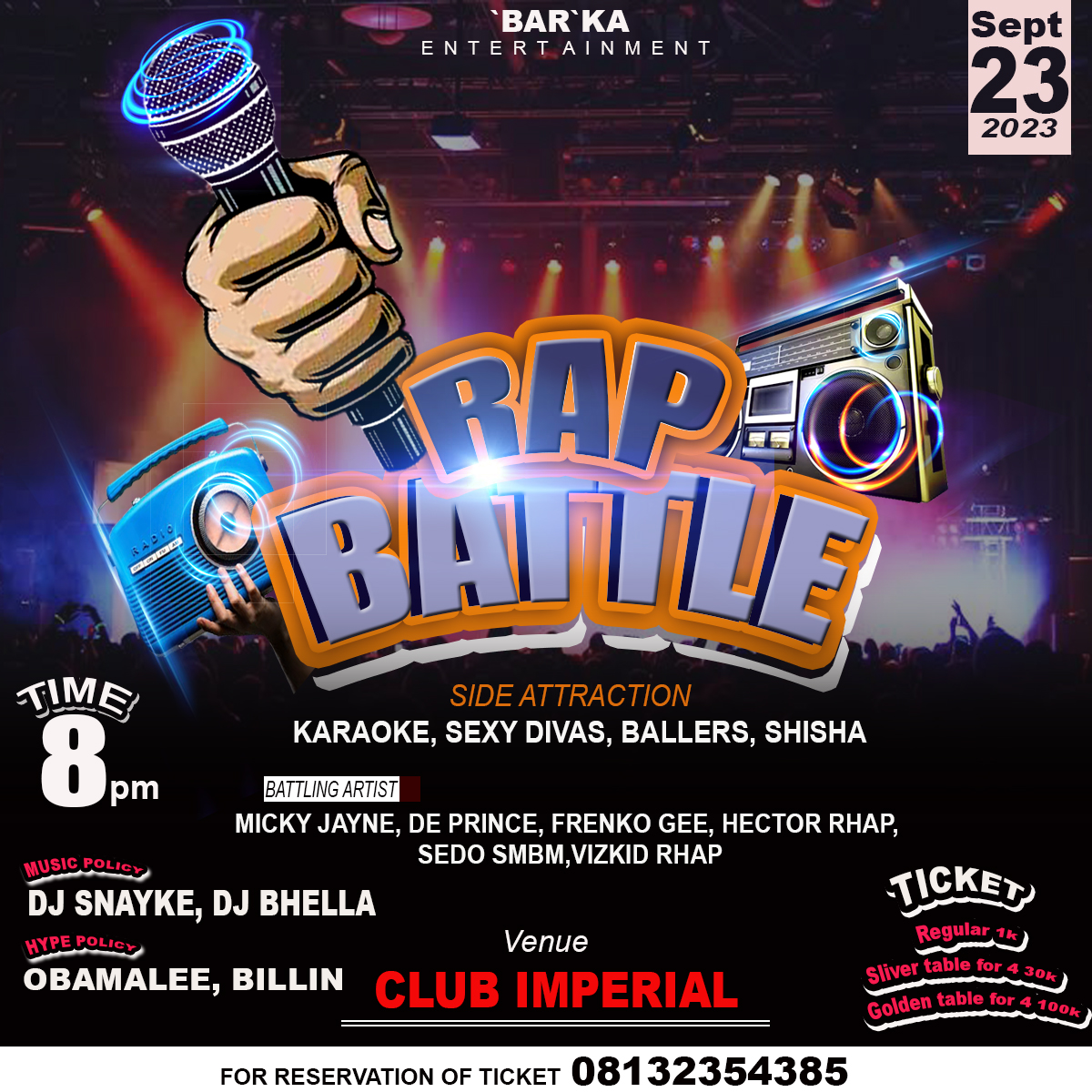 RAP BATTLE Post free event in Nigeria using tickethub.ng, buy and sell tickets to event