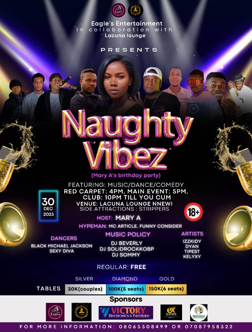 Naughty Vibez Post free event in Nigeria using tickethub.ng, buy and sell tickets to event