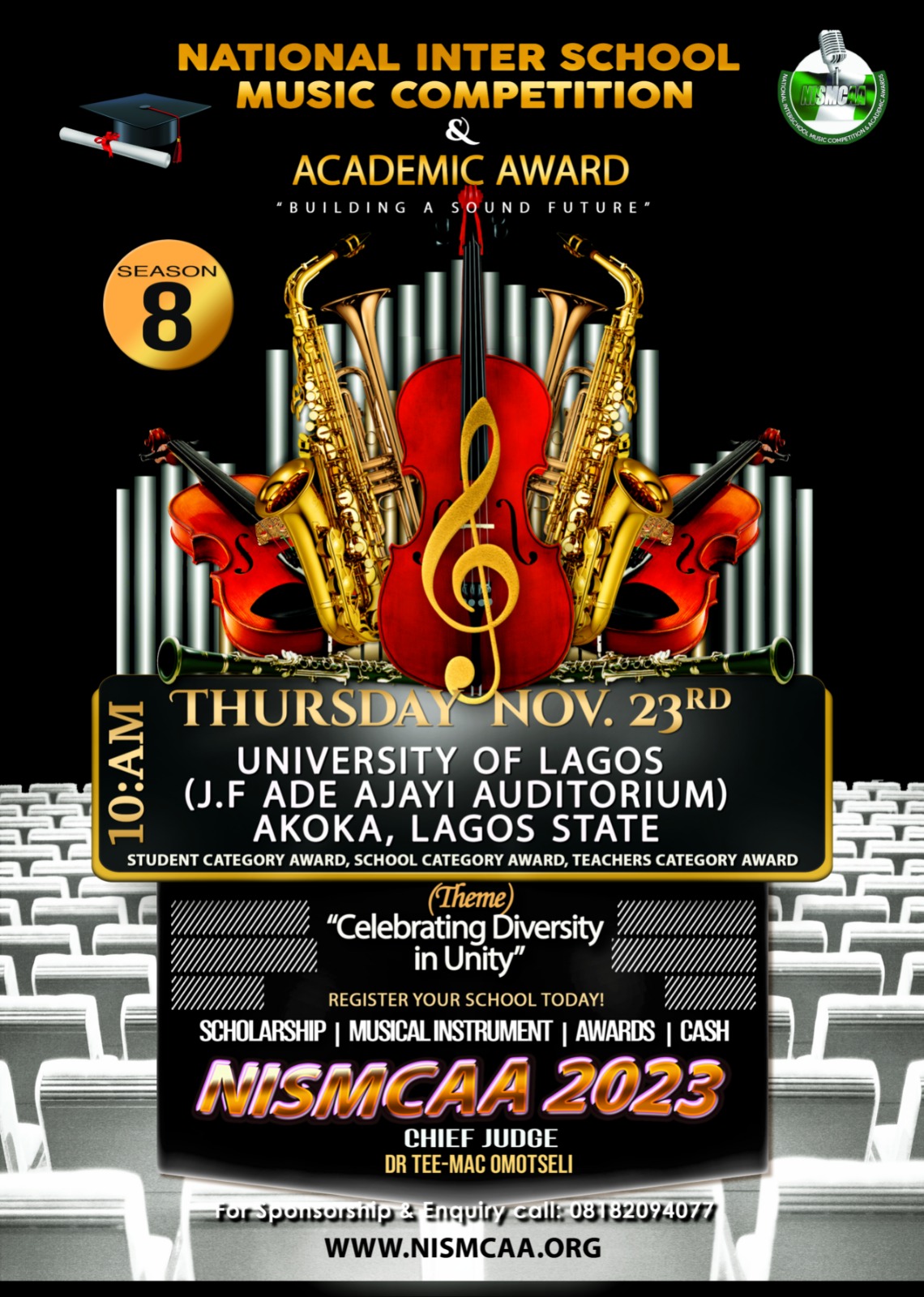 8th National Inter School Music Competition and Academic Award 2023 Post free event in Nigeria using tickethub.ng, buy and sell tickets to event