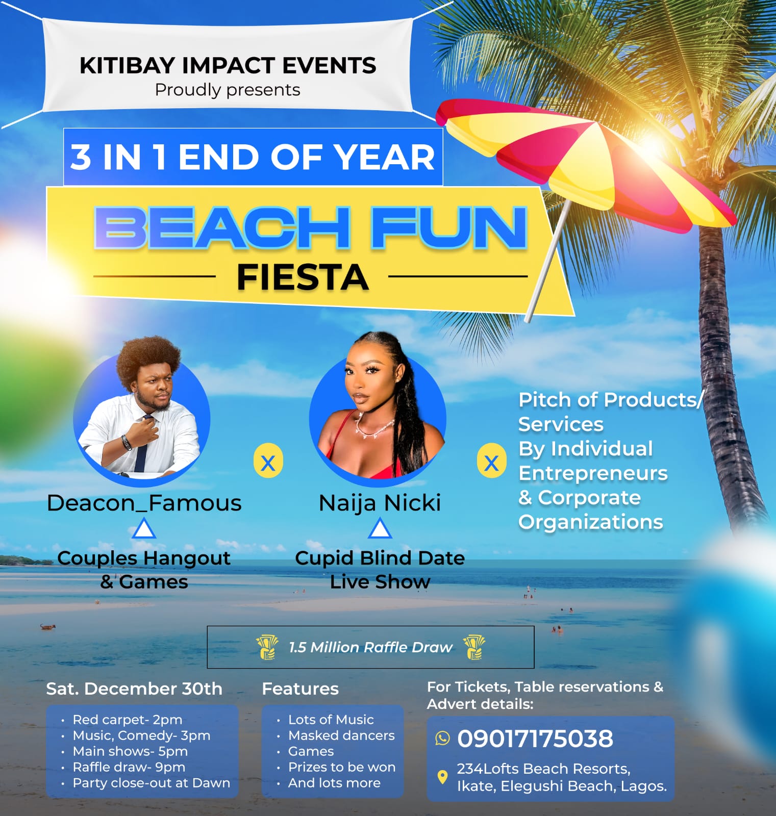 End of Year Beach Fun Fiesta Post free event in Nigeria using tickethub.ng, buy and sell tickets to event