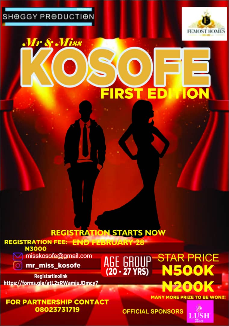MR&MISS KOSOFE 2023 Post free event in Nigeria using tickethub.ng, buy and sell tickets to event