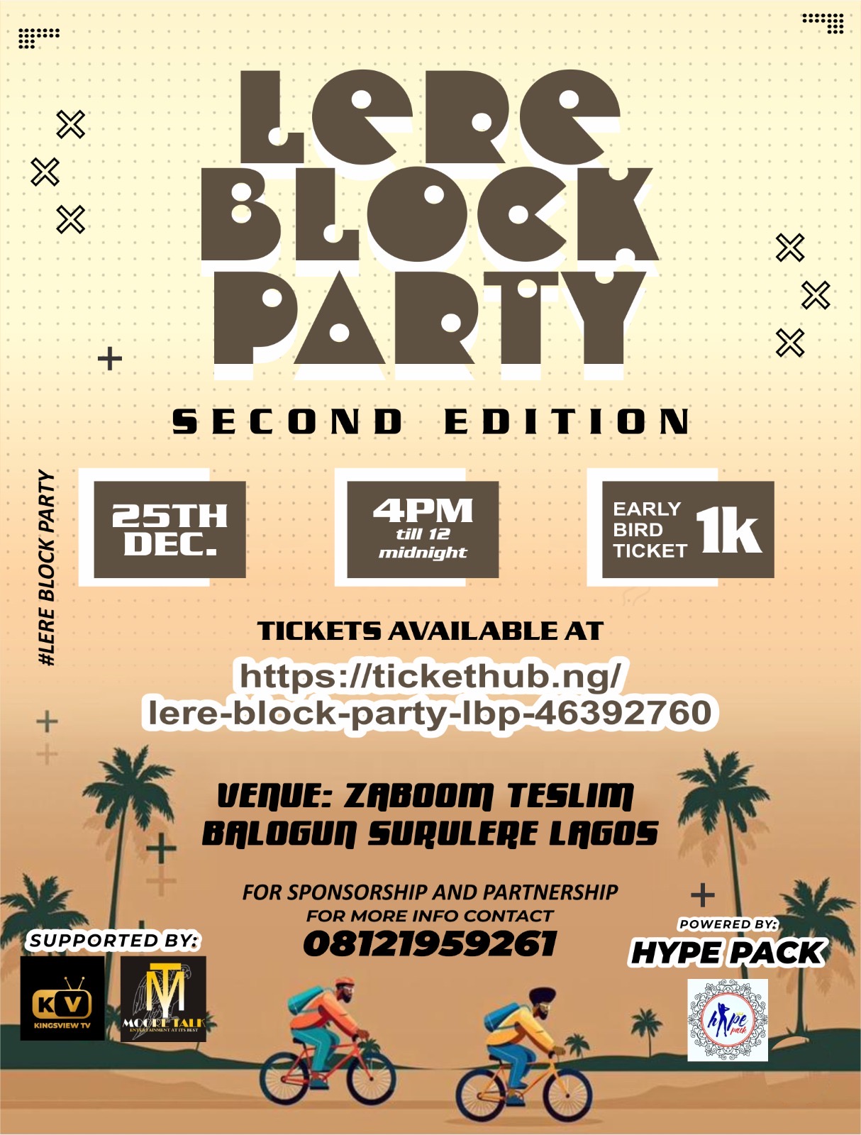 LERE BLOCK PARTY LBP Post free event in Nigeria using tickethub.ng, buy and sell tickets to event