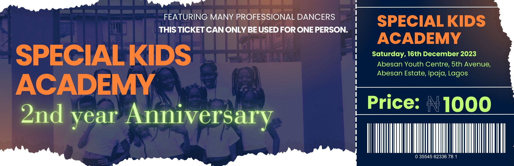 2 year anniversary - Special Kids Academy Post free event in Nigeria using tickethub.ng, buy and sell tickets to event