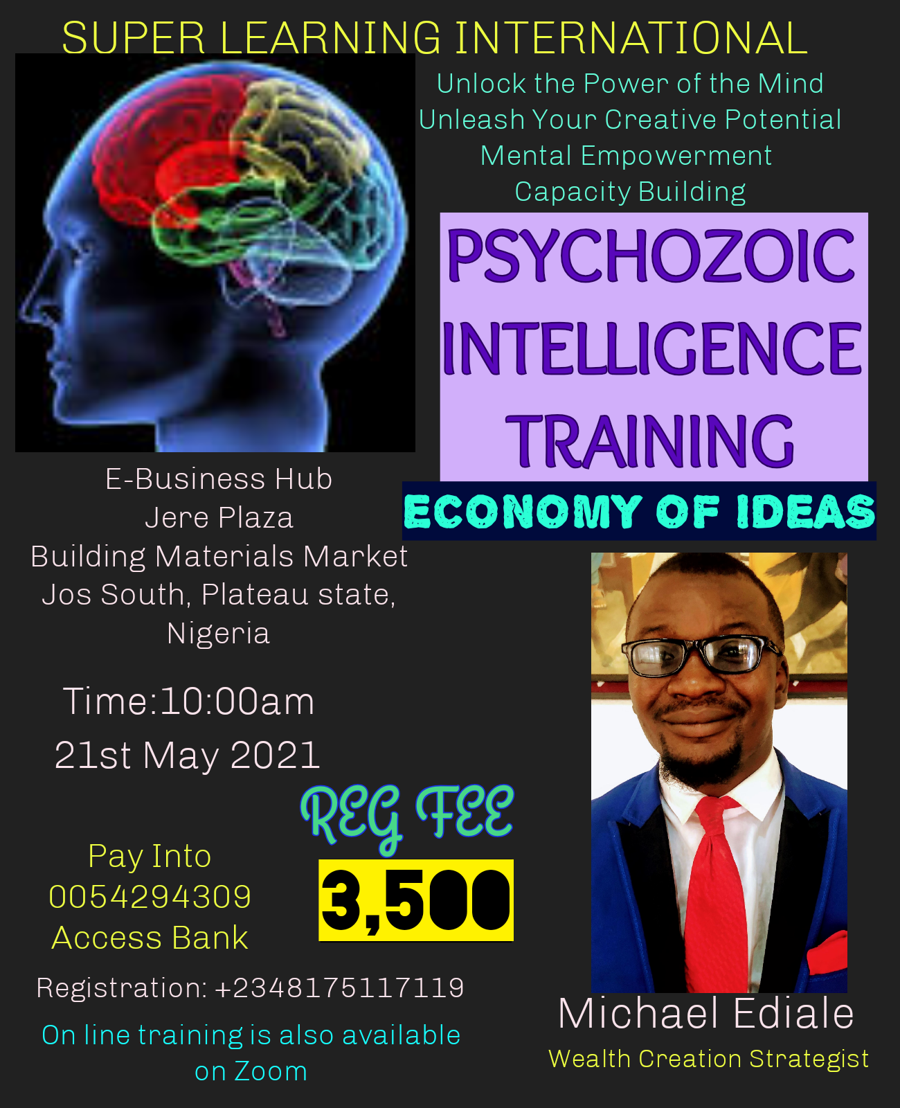 PSYCHOZOIC INTELLIGENCE TRAINING Post free event in Nigeria using tickethub.ng, buy and sell tickets to event