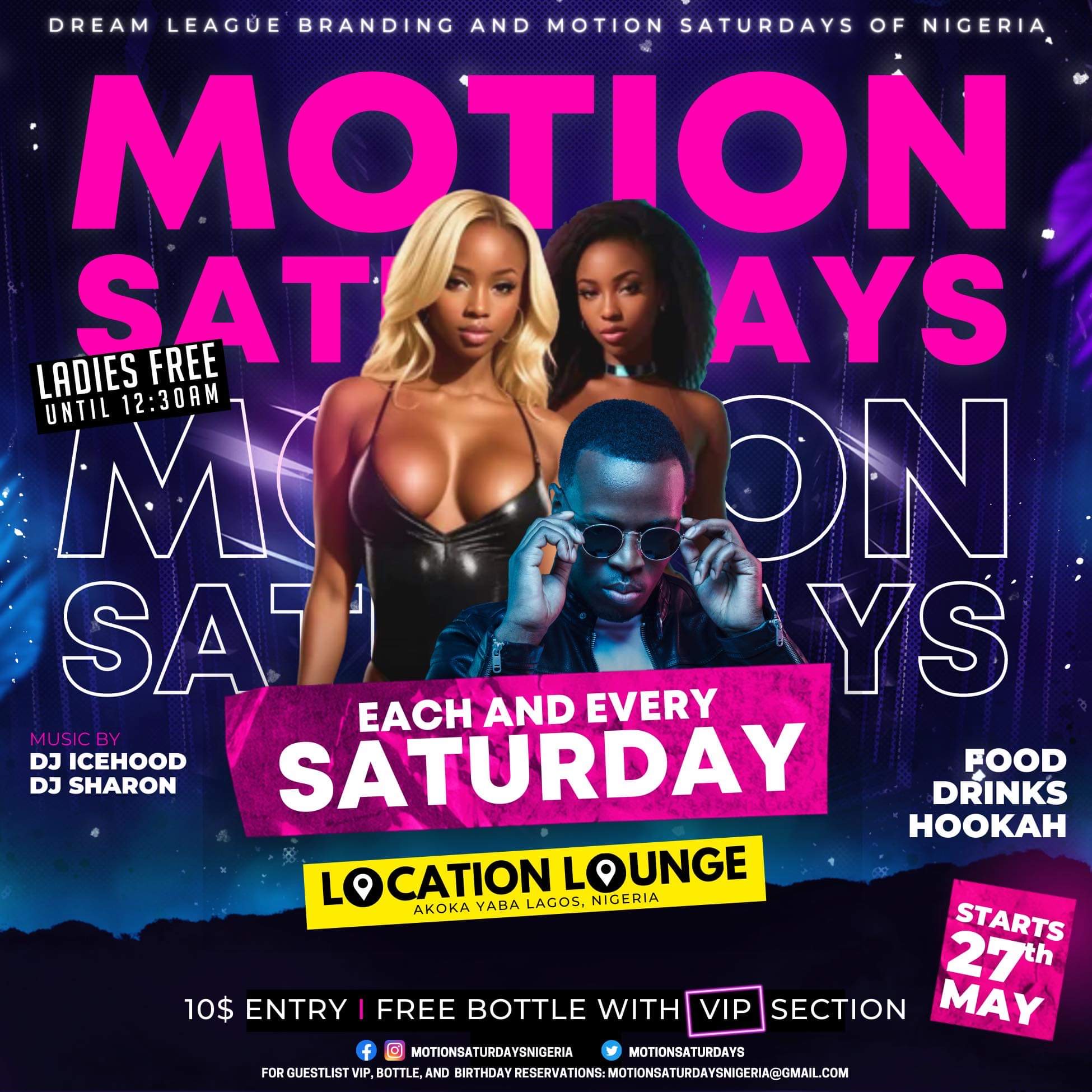Motion Saturdays presented by Dream League Ent. Post free event in Nigeria using tickethub.ng, buy and sell tickets to event