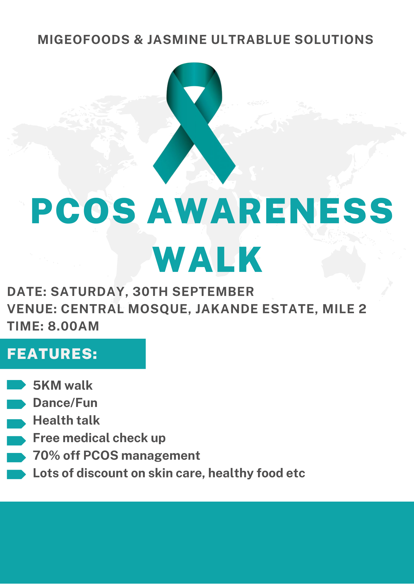 PCOS AWARENESS WALK Post free event in Nigeria using tickethub.ng, buy and sell tickets to event