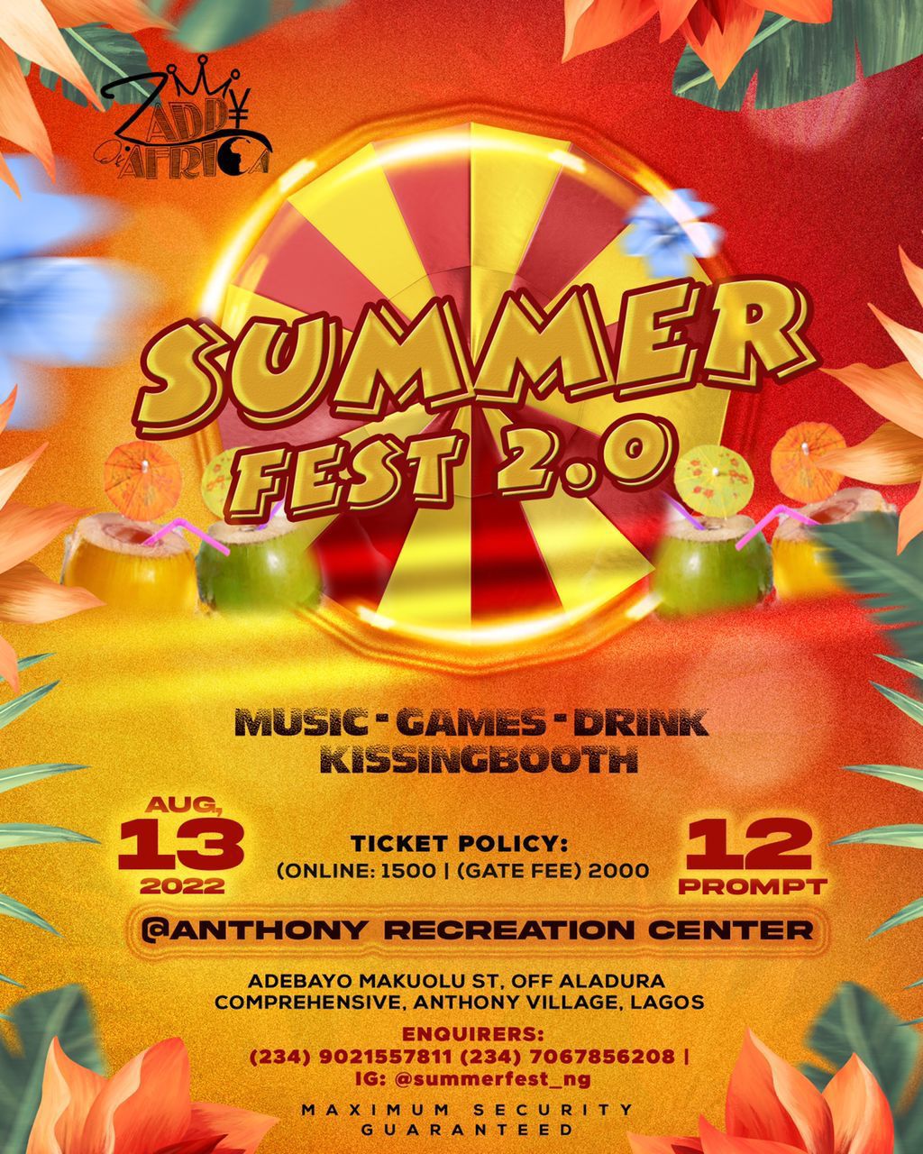 Summer Festhttps://tickethub.ng/summer-fest-66573476 Post free event in Nigeria using tickethub.ng, buy and sell tickets to event