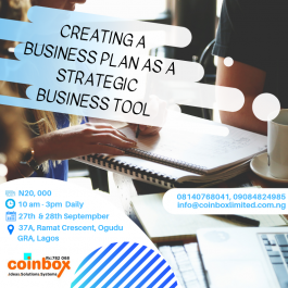 CREATING A BUSINESS PLAN AS A STRATEGIC BUSINESS TOOL — event on Tickethub.ng