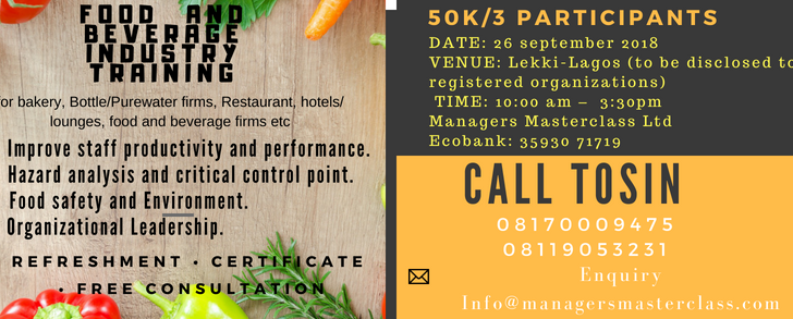 Food & Beverage Industry — event on Tickethub.ng
