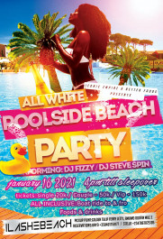 All white beach pool side party